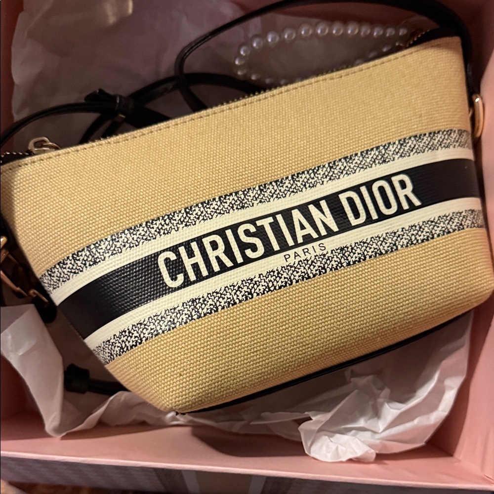 Dior Beige and Black Crossbody Bag